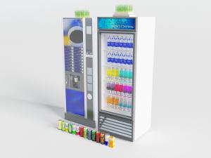超市卖场饮料咖啡售卖机、保鲜冷藏柜
