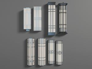 新中式长方形灯罩的壁灯