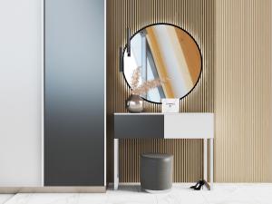 现代新中式梳妆化妆台、坐墩