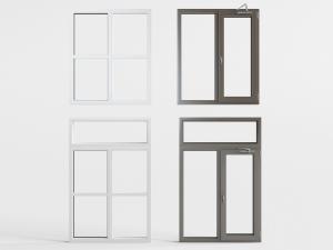 现代双扇玻璃平开门