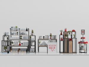 现代金属化妆品货架展示柜