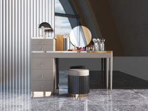 新中式带抽屉的梳妆化妆台、坐墩