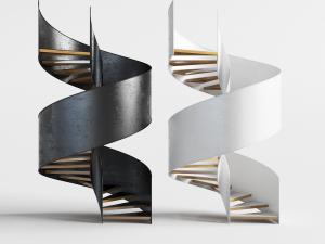 后现代旋转楼梯3d模型 后现代旋转楼梯