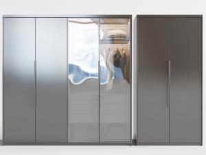 新中式现代玻璃柜门衣柜