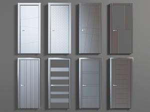 现代暗纹平开门