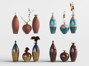 中式陶瓷花瓶花卉