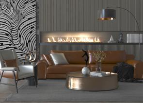 后现代皮革多人沙发休闲椅子茶几组合