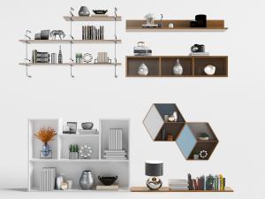 北欧墙面固定置物装饰架