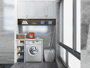 阳台洗衣机、拖把池和置物储物架