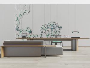 新中式实木书桌椅贵妃椅美人榻