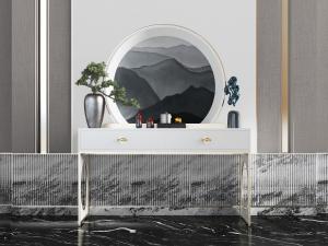 新中式端景台装饰品摆件3d模型 新中式端景台装饰品摆件