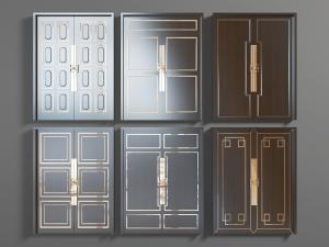 新中式双扇平开门