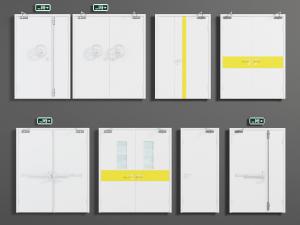 现代楼层金属防火门、平开门