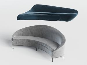 后现代蓝色布艺多人沙发3d模型 后现代蓝色布艺多人沙发