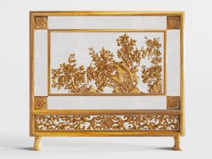 中式实木雕花屏风