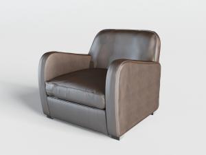 新中式皮革流线型单人沙发3d模型 新中式皮革流线型单人沙发