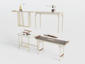 中式白色实木端景台3d模型 中式白色实木端景台