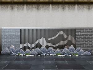 新中式石头山脉景观小品