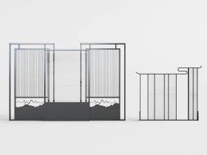 新中式细金属边框的屏风