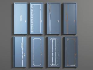 新中式黑色平开门