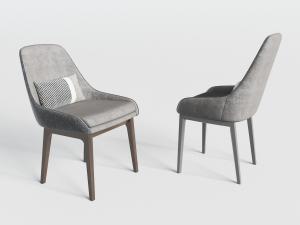 北欧灰色布艺餐椅