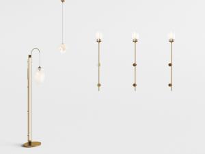 新中式轻奢落地灯、吊灯和壁灯