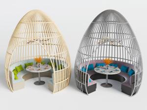 新中式户外蛋形网状多人沙发3d模型 新中式户外蛋形网状多人沙发