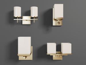 新中式金属灯座的壁灯