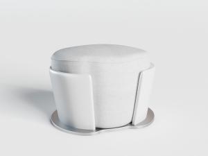 新中式灰白色坐墩沙发凳