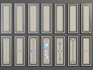 新中式装饰雕花元素的柜门