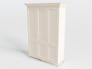 简欧白色三扇柜门的衣柜