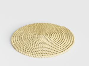 现代藤编圆形地毯3d模型 现代藤编圆形地毯