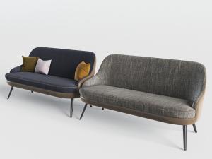 现代简约布艺多人沙发3d模型 现代简约布艺多人沙发