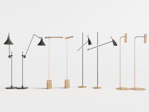 现代金属支架的落地灯