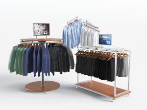 百货超市可移动衣服衣架货架3d模型 百货超市可移动衣服衣架货架