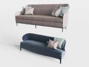 现代布艺多人沙发3d模型 现代布艺多人沙发