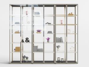 现代金属边框的装饰收纳柜