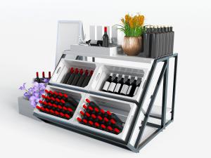 现代黑色金属红酒展示货架