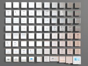 现代方形开关面板插座3d模型 现代方形开关面板插座