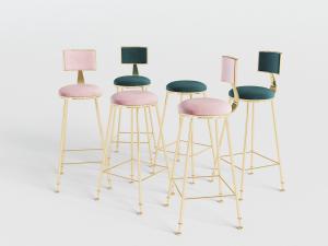 现代金色支架的吧椅吧凳