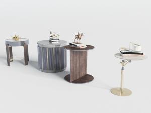 新中式圆形茶几边几