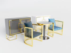 新中式玄关柜休闲椅子