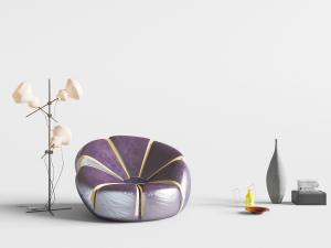 现代花瓣造型的懒人沙发