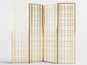 现代金属方格造型的折叠屏风