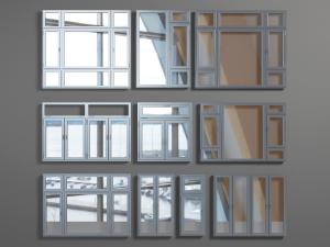 现代金属边框的平开窗