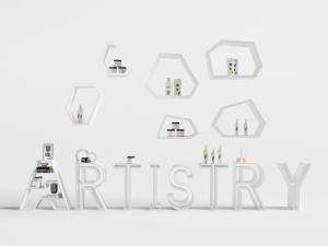 现代几何字母造型的化妆品置物架