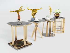 现代轻奢边几角几3d模型 现代轻奢边几角几