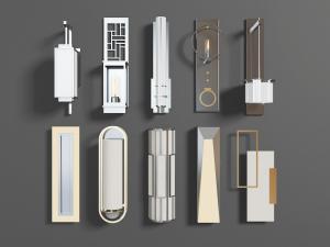 新中式方形、半圆形壁灯