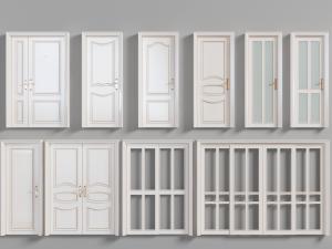 简欧白色子母门推拉门和平开门