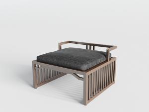 新中式低背单人沙发3d模型 新中式低背单人沙发